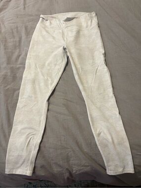 Athleta White/Grey Camo PowerHold High-Rise Leggings